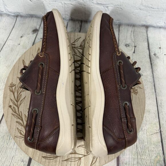 SAS Decksider Boat Shoes Mens 9.5 Brown Leather Walking Comfort Moc Toe Shoes main image 13